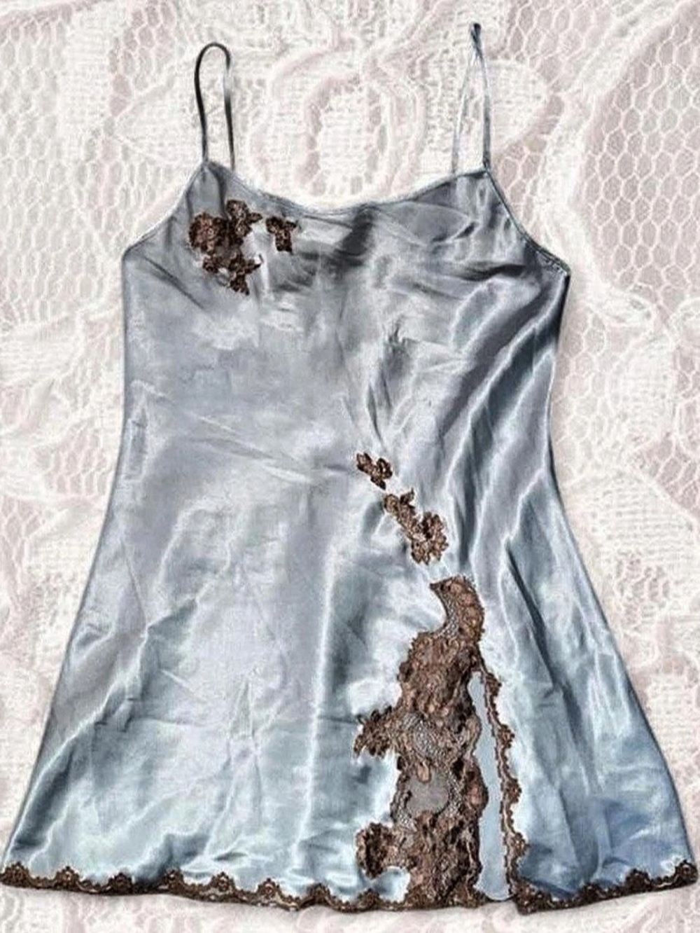 Vintage Victoria’s Secret Light Blue Slip Dress mini 2006